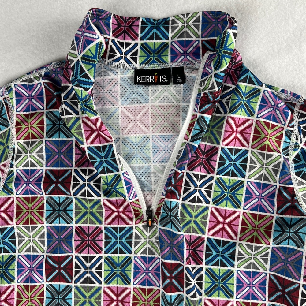 Kerrits Girl's Quarter 1/4 Zip Pullover Riding Top Equestrian Multicolor Large - Picture 5 of 6